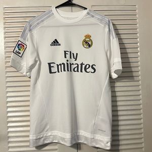 Adidas Fly Emirates White Soccer Jersey Madrid LFP Climacool